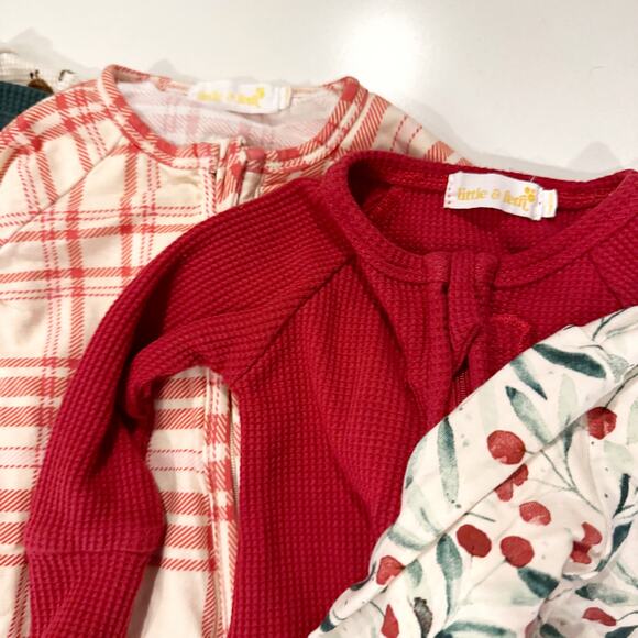 Bundle of (5) Holiday Themed Newborn Footies - Picture 7 of 9